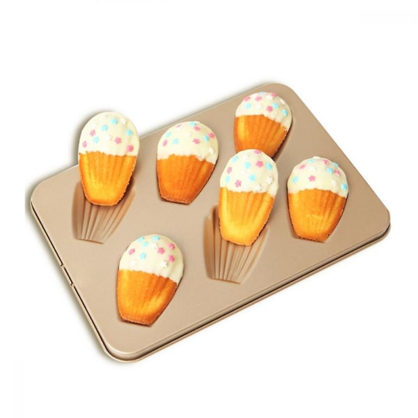 6 Cavity Non-stick Shell Madeleine Pan Cake Forms