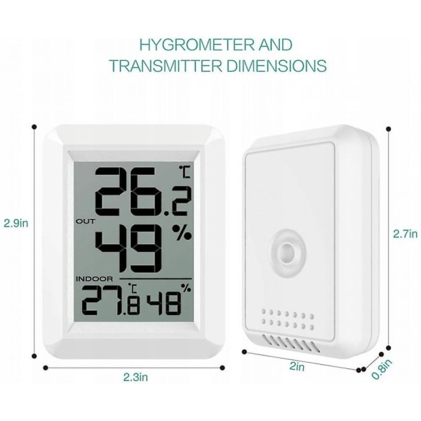 Inomhus och utomhus trådlös termometer och hygrometer med