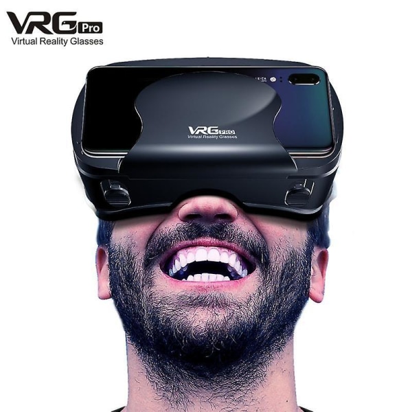 Svarta vrg pro 3d vr glasögon virtuell verklighet helskärm