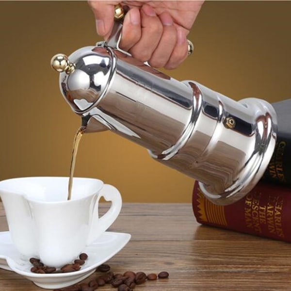 Italiensk espressomaskin förtjocka Moka Pot i rostfritt stål
