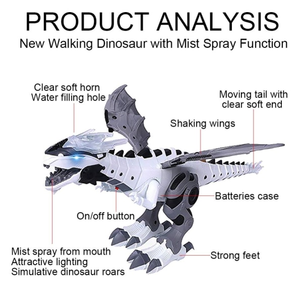 Jurassic Electric Dinosaurier Modellleksaker Walking Simulering