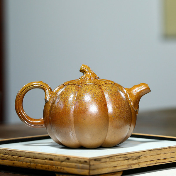 Yixing Teapot Master Handgjord Pumpkin Purple Clay Waterkokare