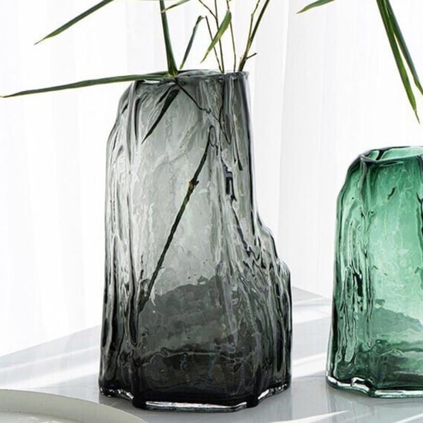 Creative Rockery Glas Vas, Transparent Enkel Vas, Living Grey