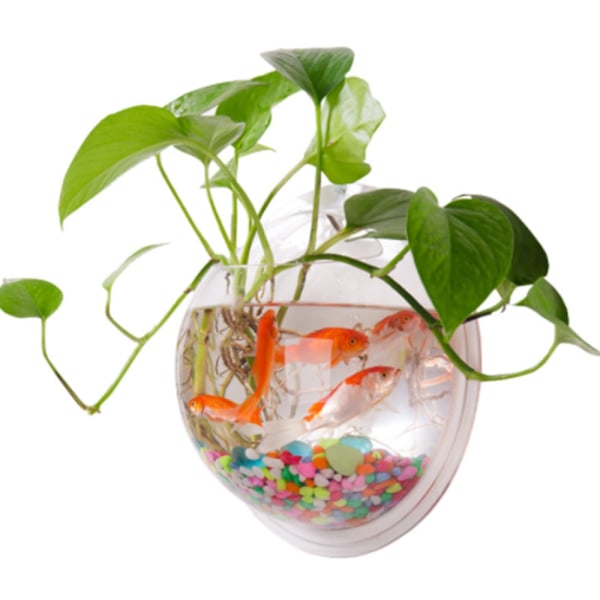 Väggfäste 3D akryl fiskskål akvarium för vattendjur