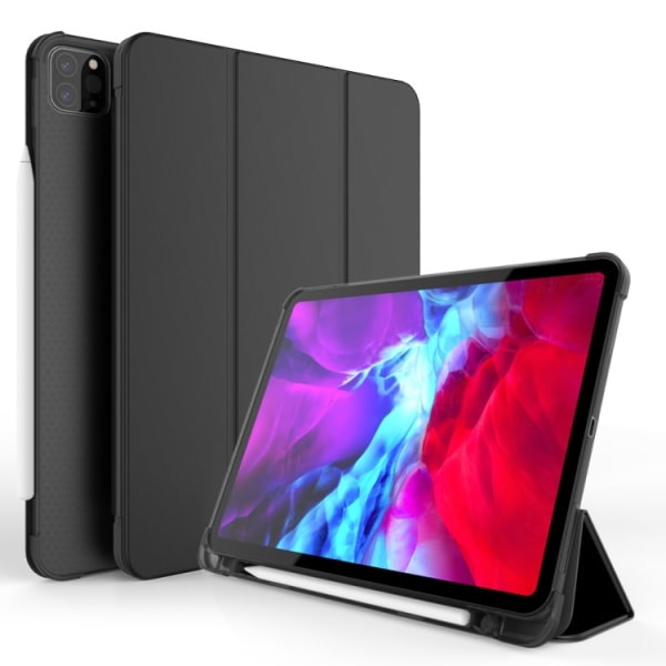 Trefaldigt stötsäkert TPU- case för iPad Pro 11 tum / , med hållare och pennfack Black