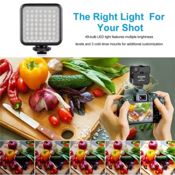 VLOGLITE W49 Fotografi Mobiltelefon Live Streaming Beauty Lights Mini Fill Light LED-kameraljus