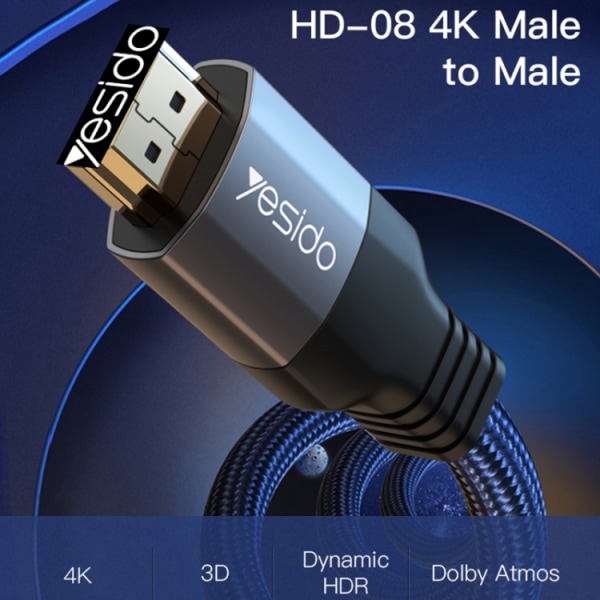 Yesido HM08 HDMI Hane till HDMI Hane HD Adapterkabel HM08