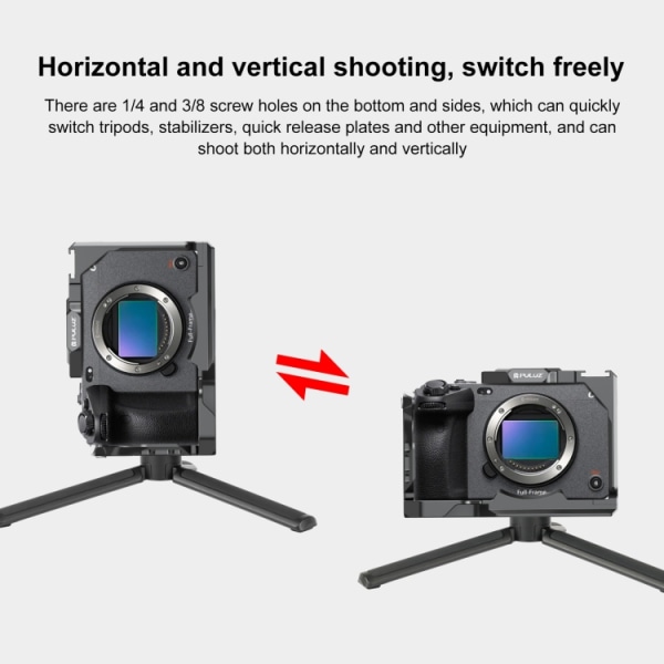 För Sony ILME-FX30 / FX3 PULUZ Metal Camera Cage Stabilizer Rig med NOTA Slider (svart) Black