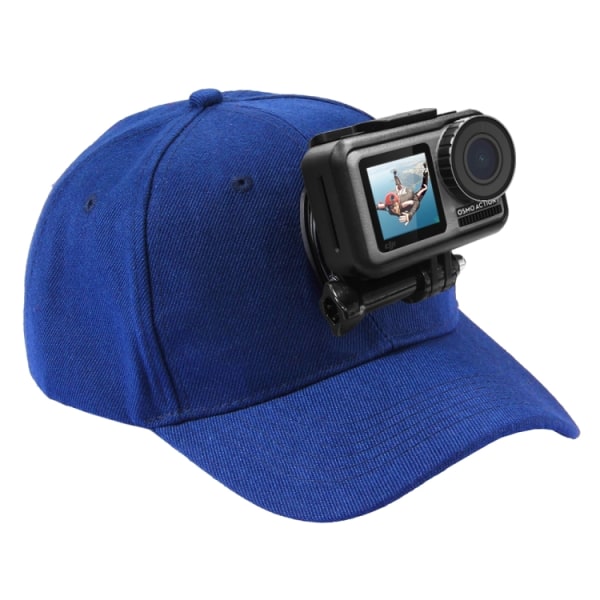 PULUZ baseballhatt med J-Hook-spänne och skruv för GoPro, DJI OSMO Action och andra actionkameror (blå) Blue