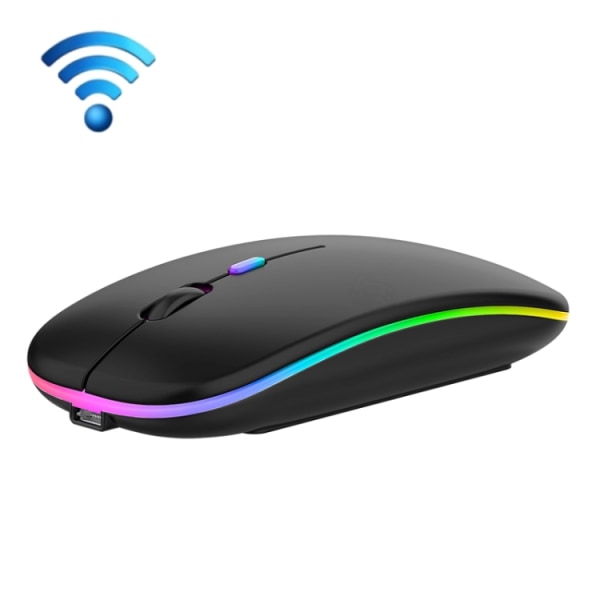 3 tangenter RGB-bakgrundsbelyst Tyst Bluetooth trådlös Dual Mode-mus Black