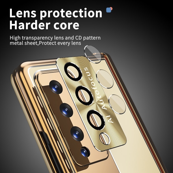 Phone case telefonfodral för Samsung Galaxy Z Fold4 Champagne Gold