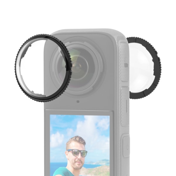 För Insta360 X4 PULUZ Rotation Optical Glass Lens Guard Protective Cover (Transparent) Transparent