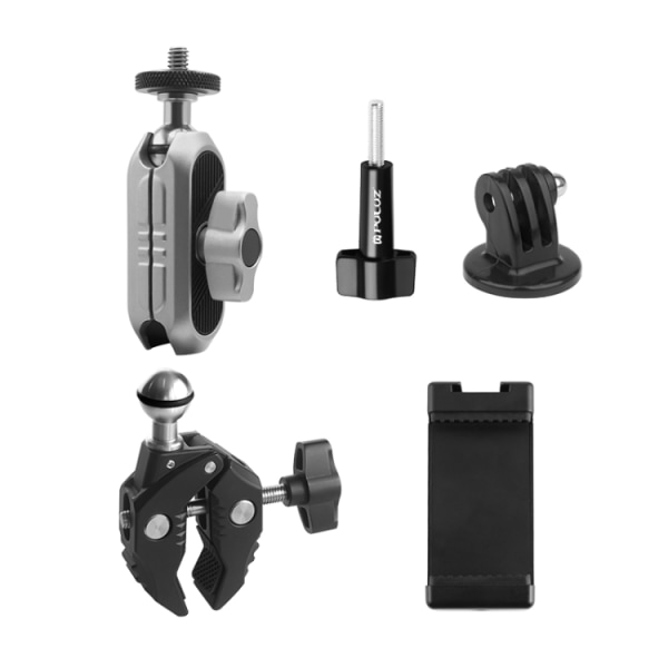PULUZ Krabbtång Clip Arm Mount med telefonklämma för telefon & sportkamera