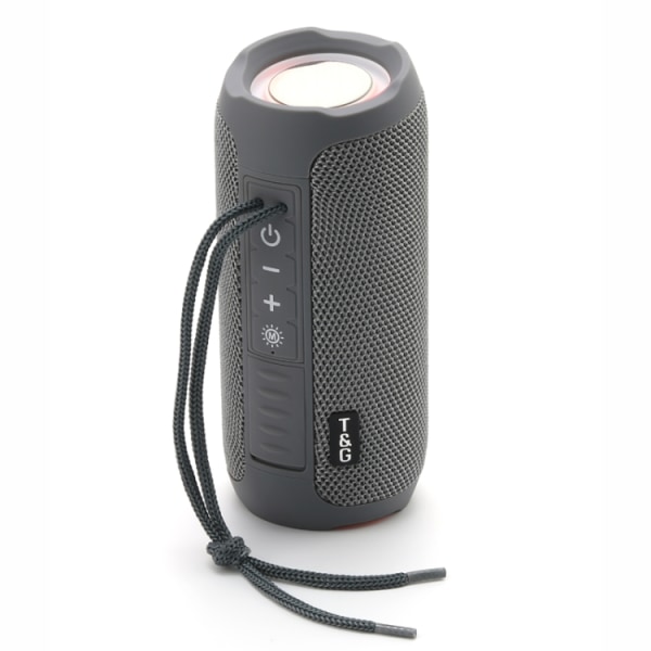 T&G TG227 Utomhus bärbar vattentät Bluetooth musikhögtalare med LED-stöd FM / TF / USB Gray