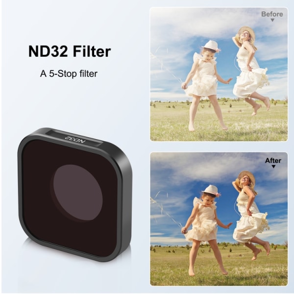 PULUZ Action Camera ND32 objektivfilter för GoPro HERO12 Svart /11 Svart /11 Svart Mini /10 Svart /9 Svart