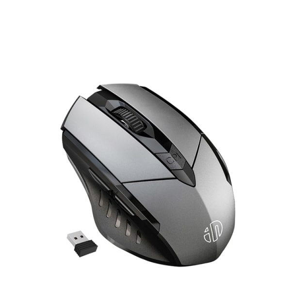 Inphic PM6 6 tangenter 1000/1200/1600 DPI Home Gaming Trådlös mekanisk mus, färg: Grå Trådlös laddning Tyst version Gray Wireless Charging Silent Versio