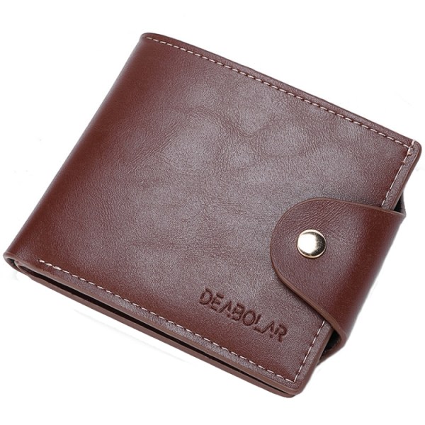 DEABOLAR Multi-kortplats med stor kapacitet PU Mjukt läder Retro kort plånbok Brown