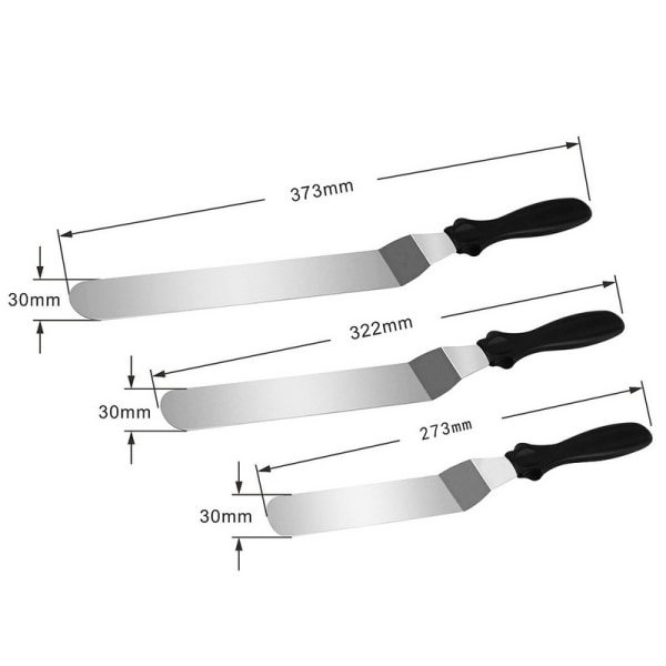Spatel / Palettkniv 3 styck svart