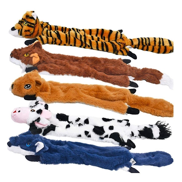 5pcs Dog Squeaky Toys, No Stuffing Plush Chew Toy For Small Medium Breed Chewer Squeak Pets Suppies