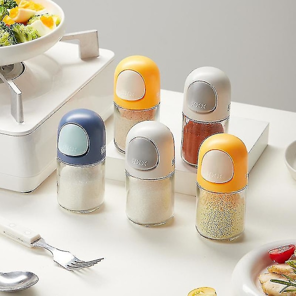 3 stk. Glas Salt Pepper Shaker Dispenser, Præcis Kvantitativ Krydderi Flaske, Måling Salt Shaker