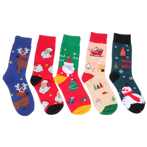 5 Pairs Socks Winter Women S Christmas Socks Funny Christmas Socks Santa Socks Snowflake Socks Christmas Stocking