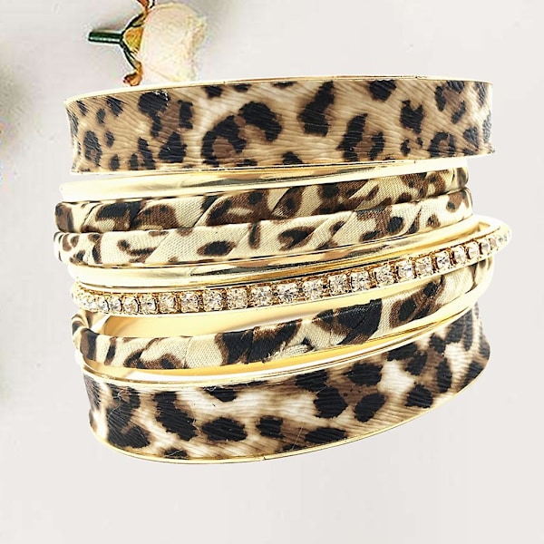 1 stk. Fashion Leopard Mønster Armbånd Multilayer Unik Armbånd Delikat Charmerende Håndledssmykker til Kvinder Damer