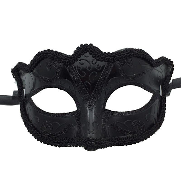 1 st maskeradmask för kvinnor, venetiansk festmask för ögon, karnevalsfestdekor, svart, Halloween, kostymfester