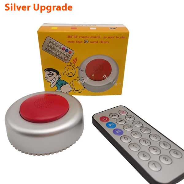 Silver och röd med fjärrkontroll pruttljudgenerator för barn, småbarnsleksaker för 4 5 6 år gamla pojkar flickor presenter（ingår ej batterier）