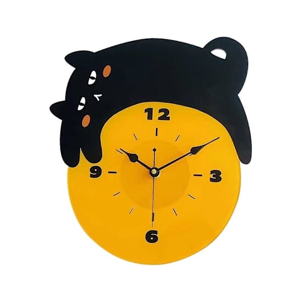 Cat Wall Clock Silent Kitchen Living Room Acrylic School Silent Movement