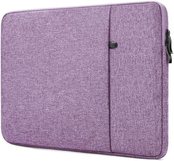 Vandtæt laptoptaske med tilbehørslomme og dobbelte lynlåse til 15-tommer MacBook Air, studerende og professionelle, lilla