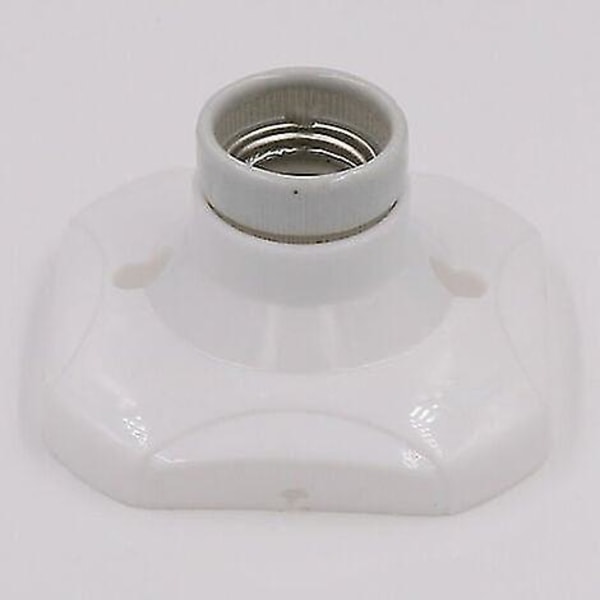 E27 LED-lamphållare, E27-sockel i keramik och plastbas, vit E27-sockel med ring för entré-/tak-/balkongbelysning