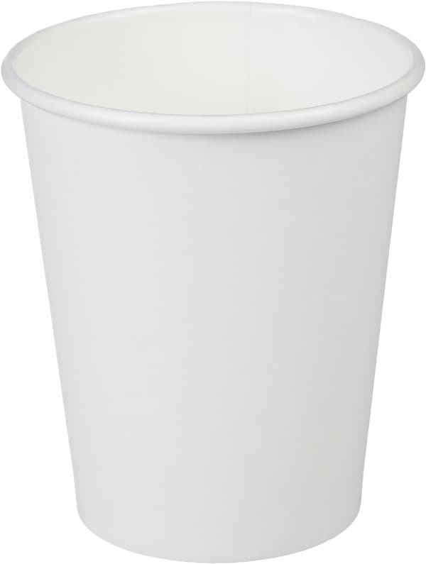 Pappkopp, hvit tykkere varm og kald tekopp 8 oz, 250 ml, 100 stk