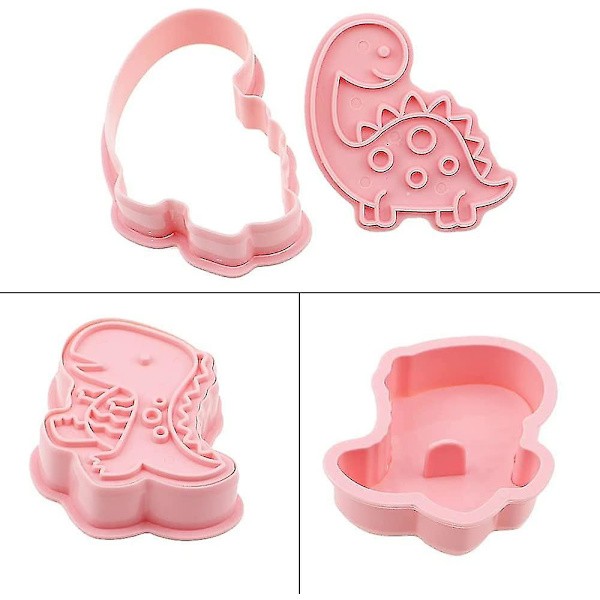 6 stk. 3D-kageform i plast til kiks, småkager og fondant