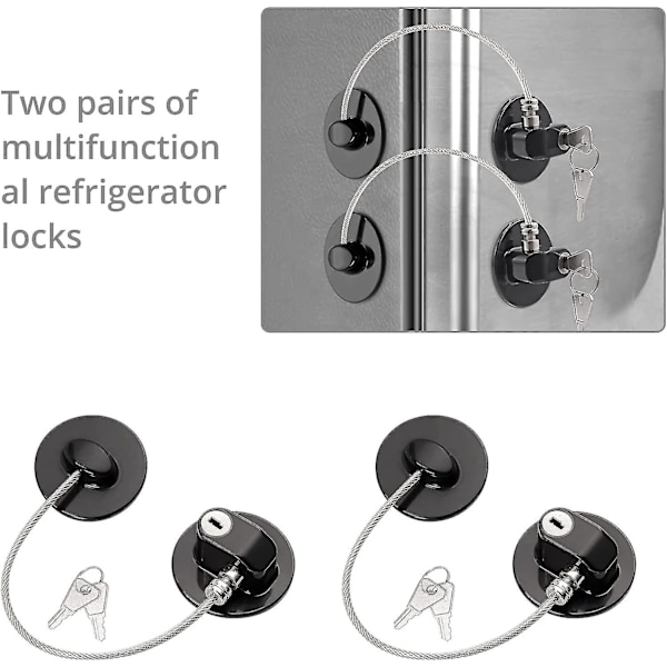 Køleskabslåse, populære 2 stk. køleskabslåse til børns sikkerhed, køleskabsdørsgave