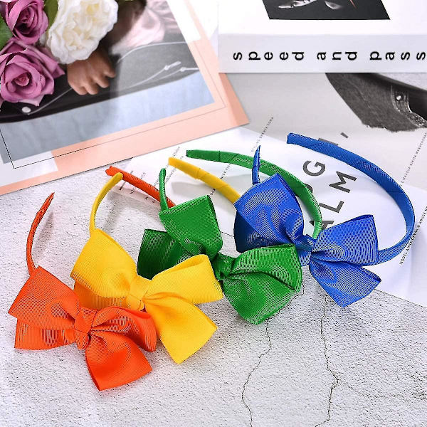 8 stk Sløyfe Hodebånd Sløyfe Hårbånd for Jenter, Hodebånd Grosgrain Bånd Crday Gave