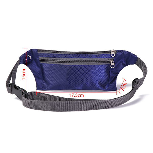 Löpväska för Kvinnor och Män Vattentät Multi-Fickor Midjeväska Casual Bum Bag Canvas Bältesväska dark gray Canvas