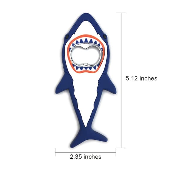 Shark-Shaped Beer Bottle Opener, Creative Refrigerator Magnet (1 pc, Blue)