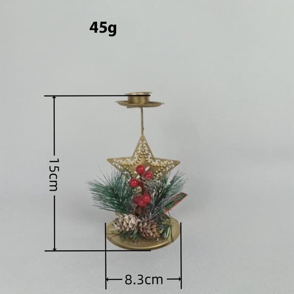 3 stk Julelysstake med kunstig, julelysstake for te-lys for julebordssenter
