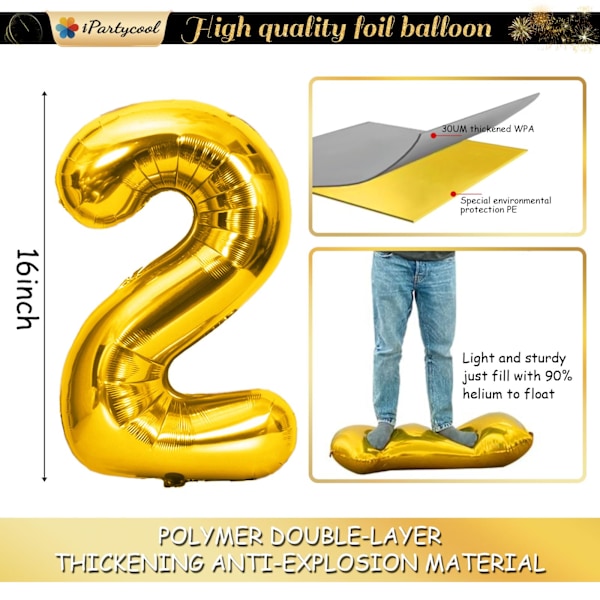 2 set 16 tum 2025 ballonger 2025 folie ballonger för nyårsafton festtillbehör årsdagsfest examen dekorationer