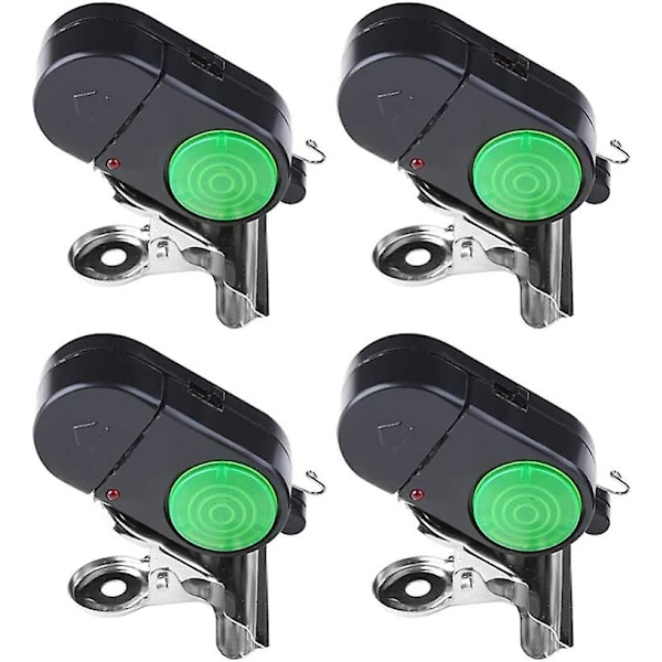 4 st Fiske Alarm Bite Indikator Ljud Led Fiske Alarm Vattentät Batteridriven Clip-on