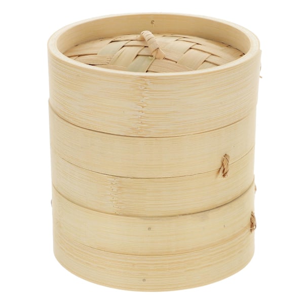 1 set bambuångare köksredskap korg Dim Sum Dumpling matångare med lock
