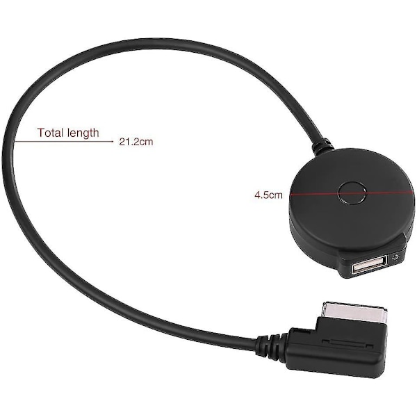 Car Ami Mdi Bluetooth Audio Aux Hunkabel Usb Adapter Kabel Til A4 A6 Q5 Q7 Efterfølgende 2009(1stk sort)