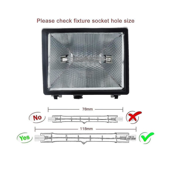 R7s halogenpære 118mm 200w 230v halogenstang R7s halogenpære R7s dæmpbar halogenstanglampe L