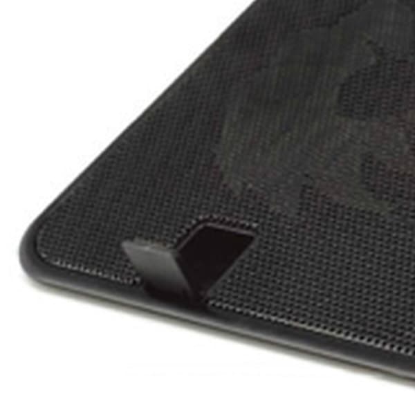 Metalpanel Dobbeltblæser Notebook Køler Høj Hastighed Støjsvag Laptop Køleplade Slank Stativholder til 14 Tommer PC Computer Sort
