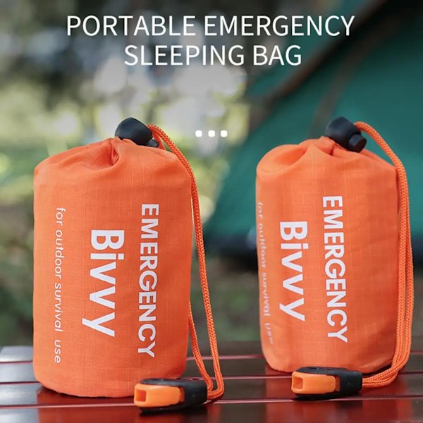 2/4-Pack Vattentät Termisk Nödsovsäck för Utomhuscamping Överlevnad Bivack 4Pack