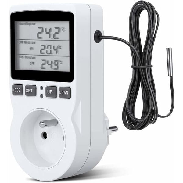 Digital Termostatkontakt - Programmerbar Timer med Probe for Drivhus