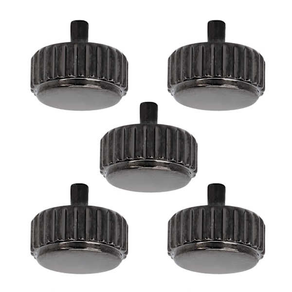 5 stk. Urkrone til standur Urhoved Urmager Reparationsdele Udskiftningstilbehør Sort 6,5 mm/0,26 tommer 0.1