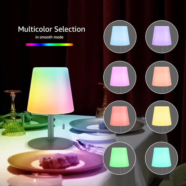LED Bordlampe Udendørs 7 Farver Dæmpbar USB Genopladelig Sort