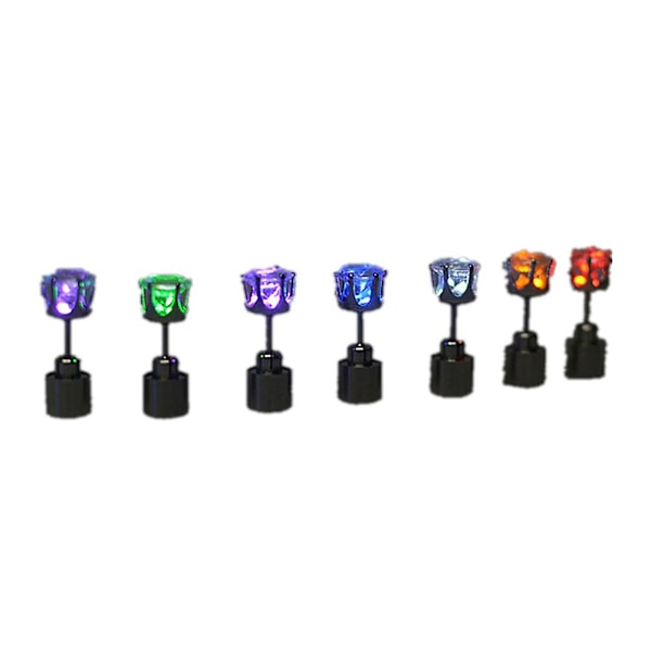 7 st LED-örhängen med ljus, lysande blinkande örhängen i rostfritt stål, örhängen för dansfest, unisex-accessoarer (7 färger)