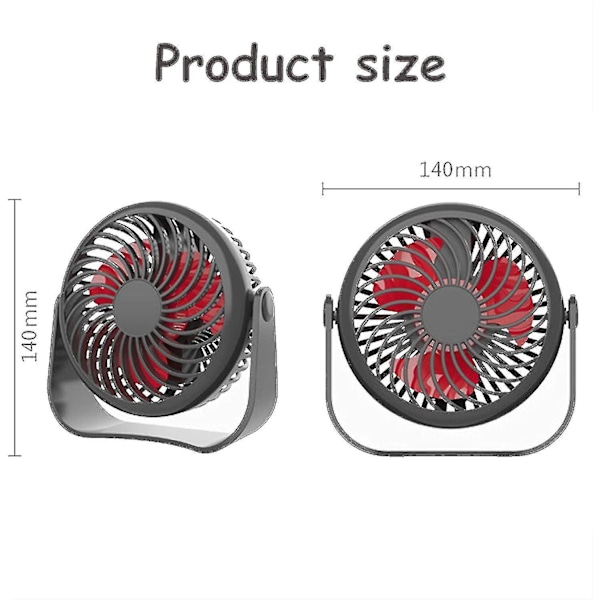 Usb-fläkt, minfläkt, skrivbordsfläkt, bärbar tyst usb-fläkt 3 justerbara vindhastigheter, usb-fläkt